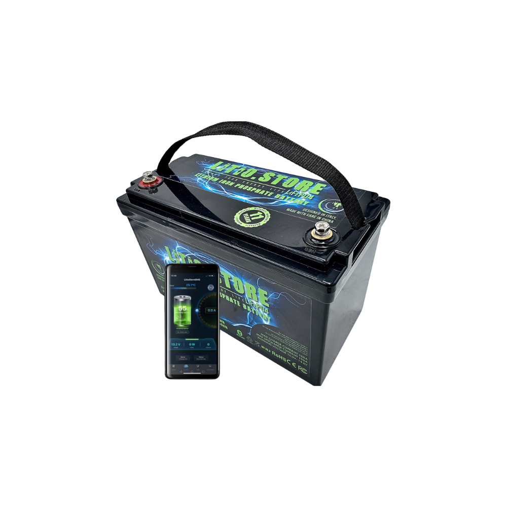 24V 50Ah Batería LiFePO4 Litio Store Serie Bluetooth 1280Wh 1130